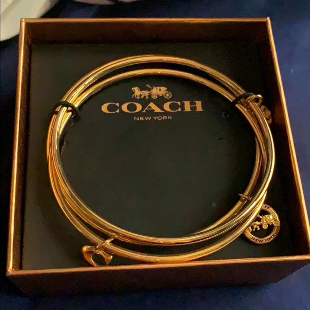 Coach trio bangle charm bracelet set